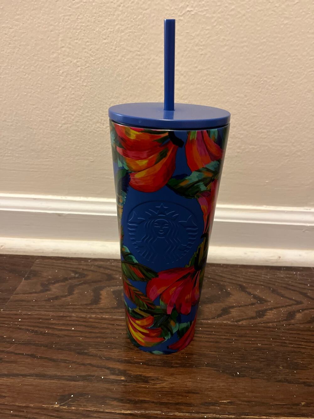 Farm Rio + Starbucks Blue Banana Mix Vibrant Stainless Cold Cup Tumbler 24 oz